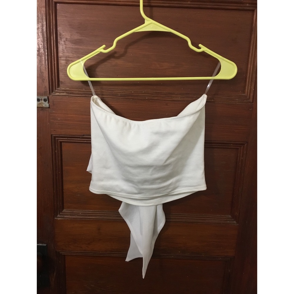 White Crop Top with Bow! - Picture 2 of 3